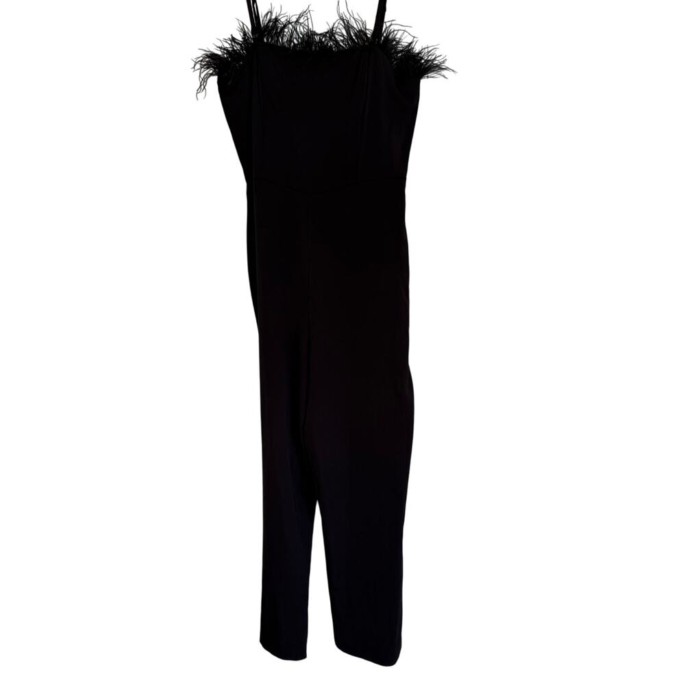 Nicole Miller Jumpsuit Women's Size 14 Feather Trim